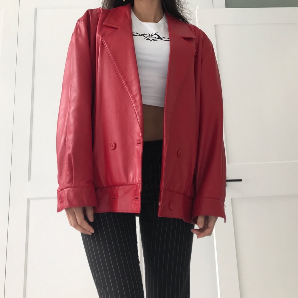 VINTAGE RED LEATHER JACKET